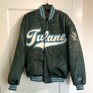 Tulane Varsity Jacket with Stitched Lettering